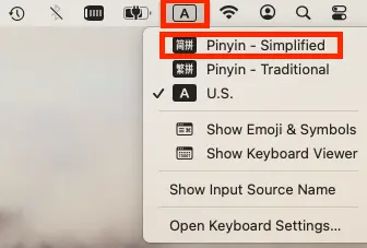 MacOS Chinese Input source, "Pinyin-Simplified"